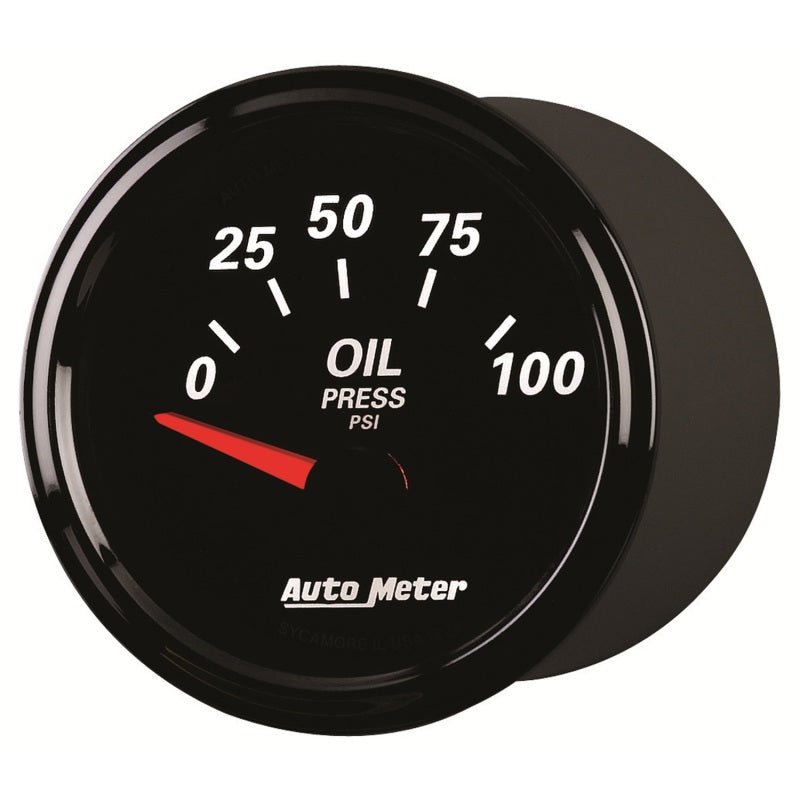 Autometer Designer Black II 52mm 100 PSI Oil Pressure Gauge Universal | 1228