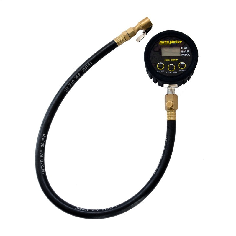 Autometer 0-50PSI Race Digital Tire Pressure Gauge w/ 25in Hose Universal | 2163