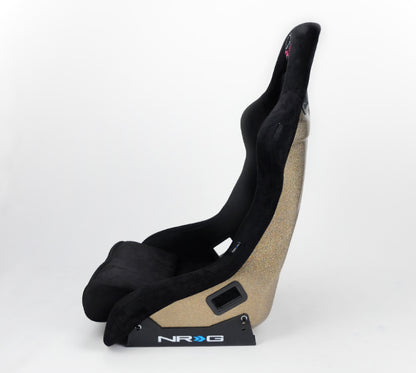 NRG FRP Bucket Seat ULTRA Edition - Large | Black Alcantara/Gold Glitter Back