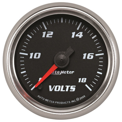 Autometer Pro-Cycle Gauge Voltmeter 2 1/16in 18V Digital Stepper Motor Black Universal | 19692