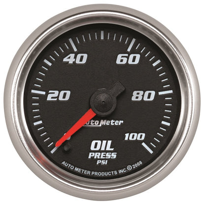 Autometer Pro-Cycle Gauge Oil Pressure 2 1/16in 100psi Digital Stepper Motor Black Universal | 19652