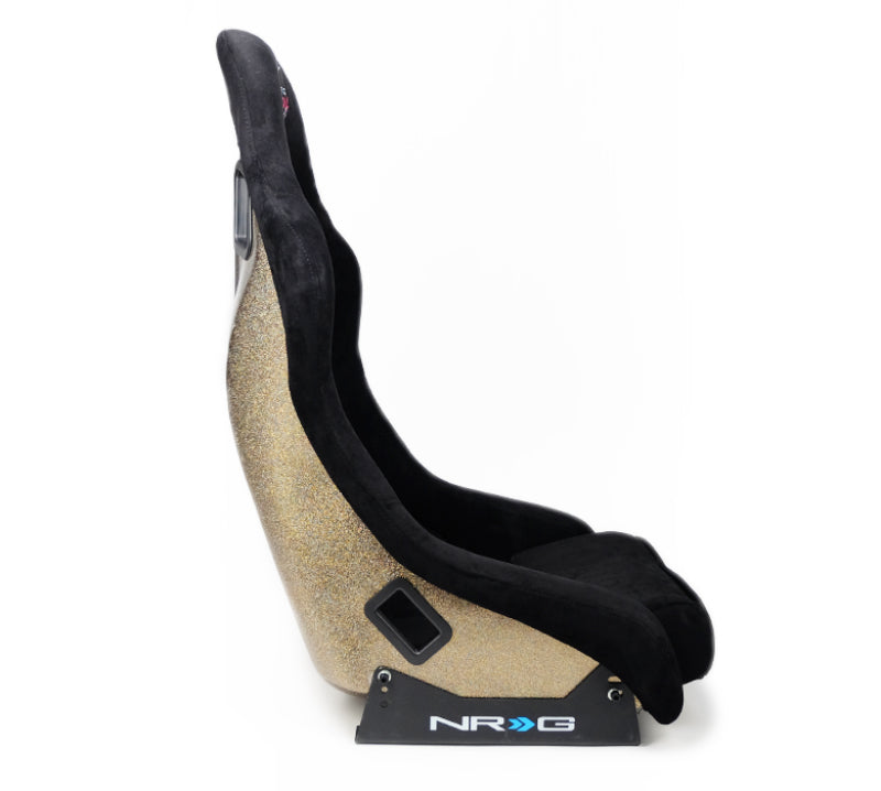 NRG FRP Bucket Seat ULTRA Edition - Medium | Black Alcantara/Gold Glitter Back
