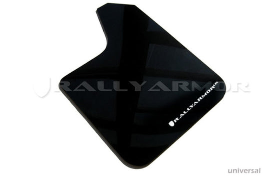 Rally Armor UR Black Mud Flap w/ White Logo Universal | MF12-UR-BLK/WH
