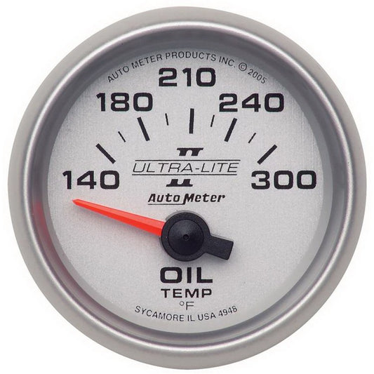 Autometer Ultra-Lite II 52mm 140-300 Deg F Electric Oil Temperature Gauge Universal | 4948