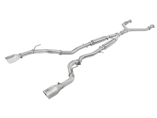 aFe Takeda 2.5in 304 SS Cat-Back Exhaust System w/ Polished Tips Infiniti Q50 V6-3.0L 2016-2018 | 49-36132NM-P