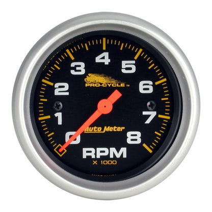 Autometer Pro-Cycle Gauge Tach 2 5/8in 8K Rpm 2&4 Cylinder Black Universal | 19324