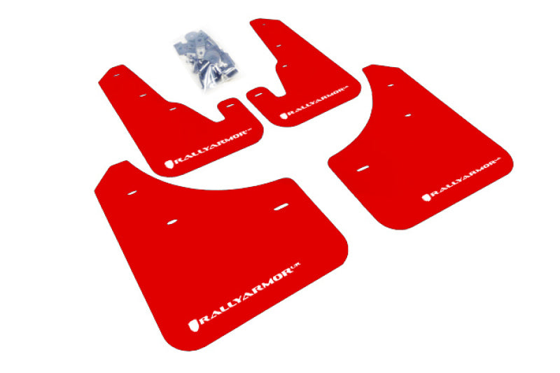 Rally Armor UR Red Mud Flap w/ White Logo Mazda Mazdaspeed3 2004-2009 | MF9-UR-RD/WH