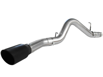 aFe Large Bore-HD 5-in 409 Stainless Steel DPF-Back Exhaust System with Black Tip Chevrolet Silverado 2500 HD 2011-2016 / Silverado 3500 HD 2011-2016 / GMC Sierra 2500 HD 2011-2016 / Sierra 3500 HD 2011-2016 | 49-44041-B