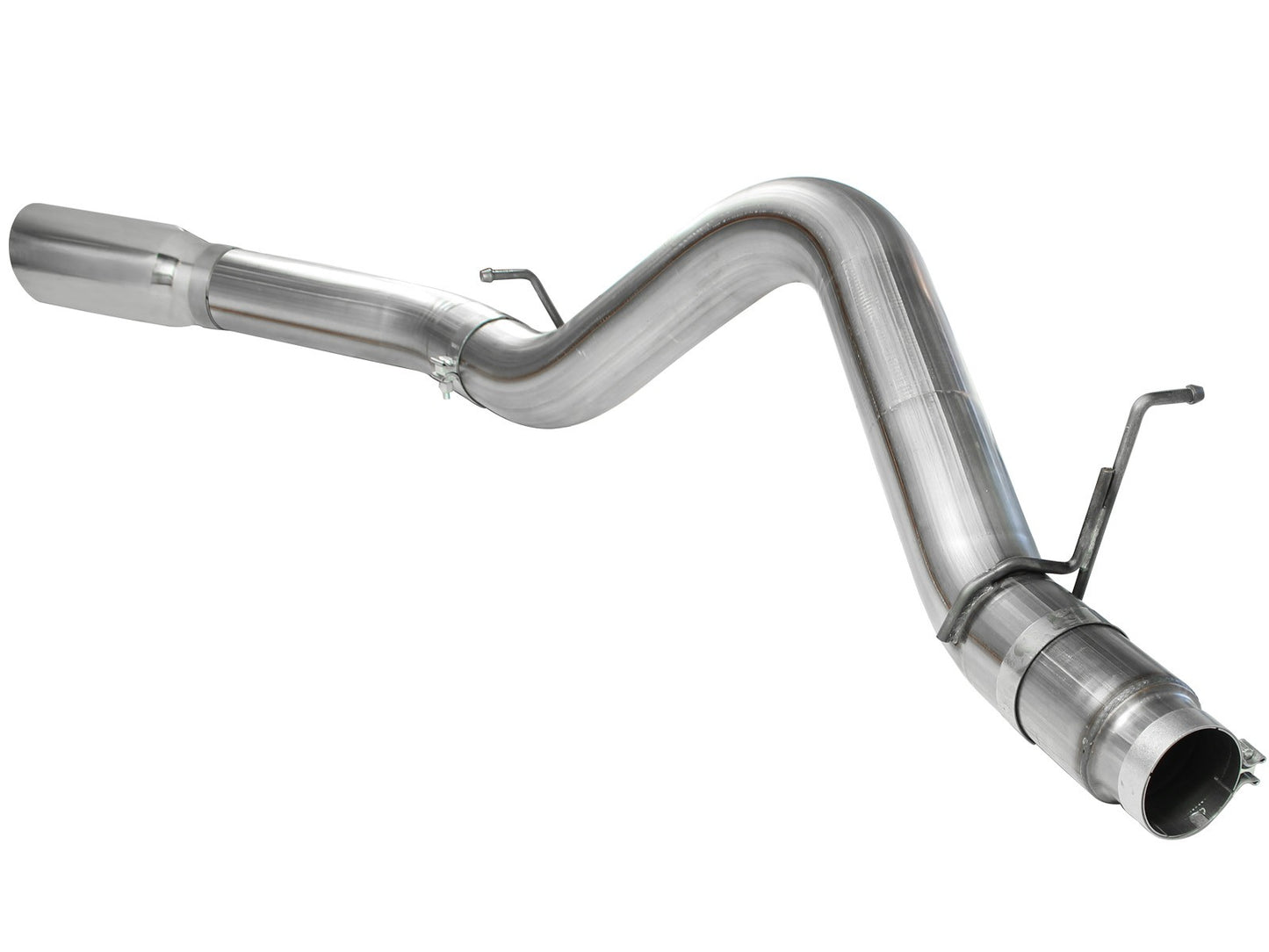 aFe Large Bore-HD 5-in 409 Stainless Steel DPF-Back Exhaust System with Polished Tip Chevrolet Silverado 2500 HD 2011-2016 / Silverado 3500 HD 2011-2016 / GMC Sierra 2500 HD 2011-2016 / Sierra 3500 HD 2011-2016 | 49-44041-P