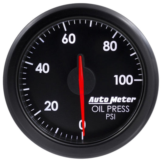 Autometer Airdrive 2-1/6in Oil Pressure Gauge 0-100 PSI Black Universal | 9152-T