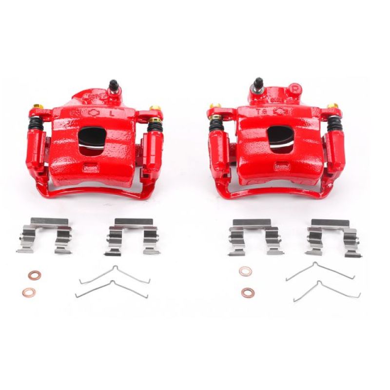 Power Stop Front Red Calipers w/ Brackets Pair Infiniti I30 1996-1999 / Nissan Altima 1993-2001 / Maxima 1989-1999 / Sentra 2000-2006 | S1218