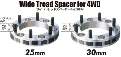 Project Kics 30mm Thick 12x1.25 5-139.7 4WD Wide Tread Spacers | W5330W3WTS