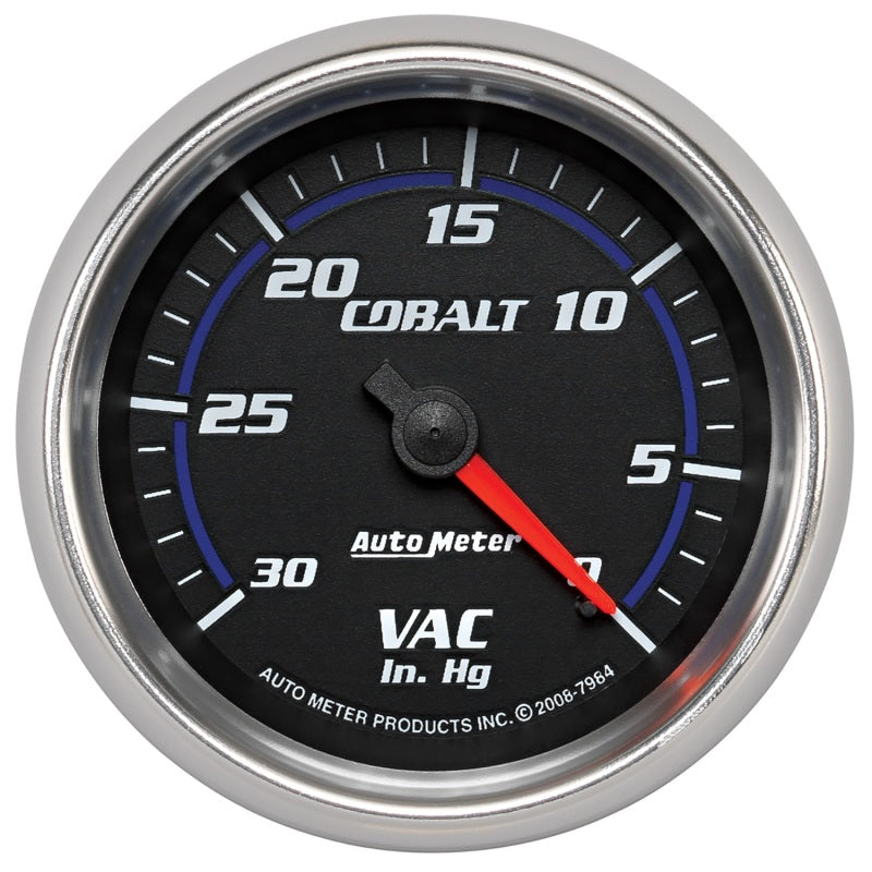 Autometer Cobalt 2-5 / 8in. / 0-30 IN HG / Mechanical Vacuum Gauge Universal | 7984