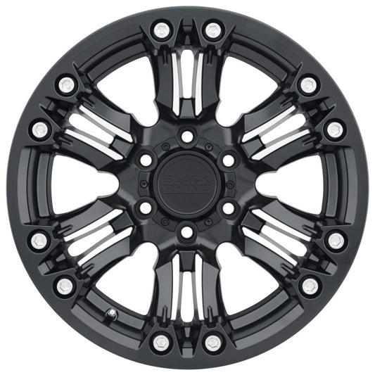 Black Rhino Asagai 17x8.5 5x114.3 ET-18 CB 71.6 Matte Black w/Machined Spoke & Stainless Bolts Wheel