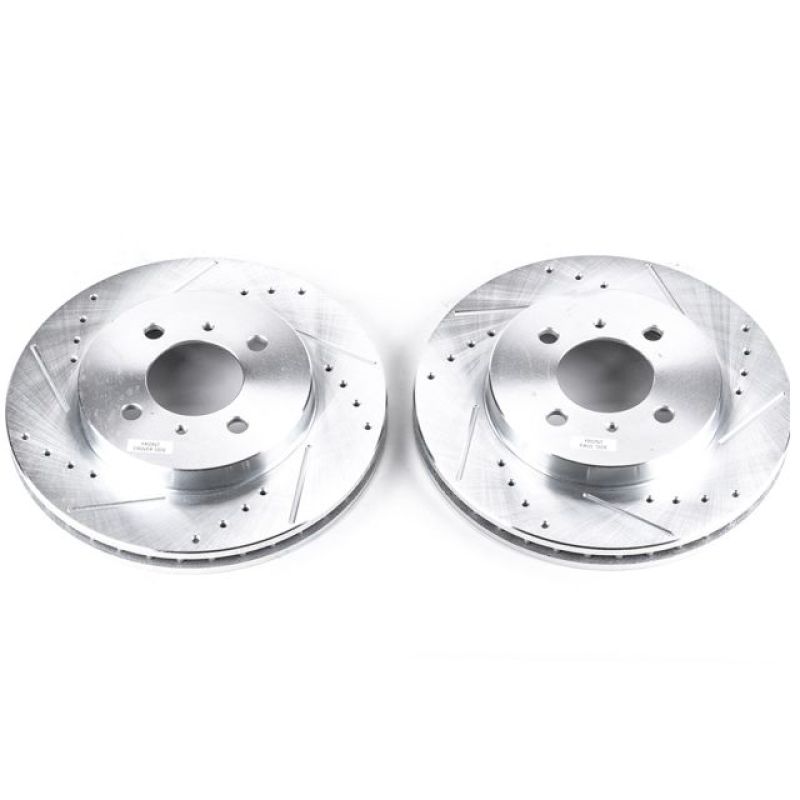 Power Stop Front Evolution Drilled & Slotted Rotors Pair Mitsubishi Lancer 2002-2007 | JBR779XPR