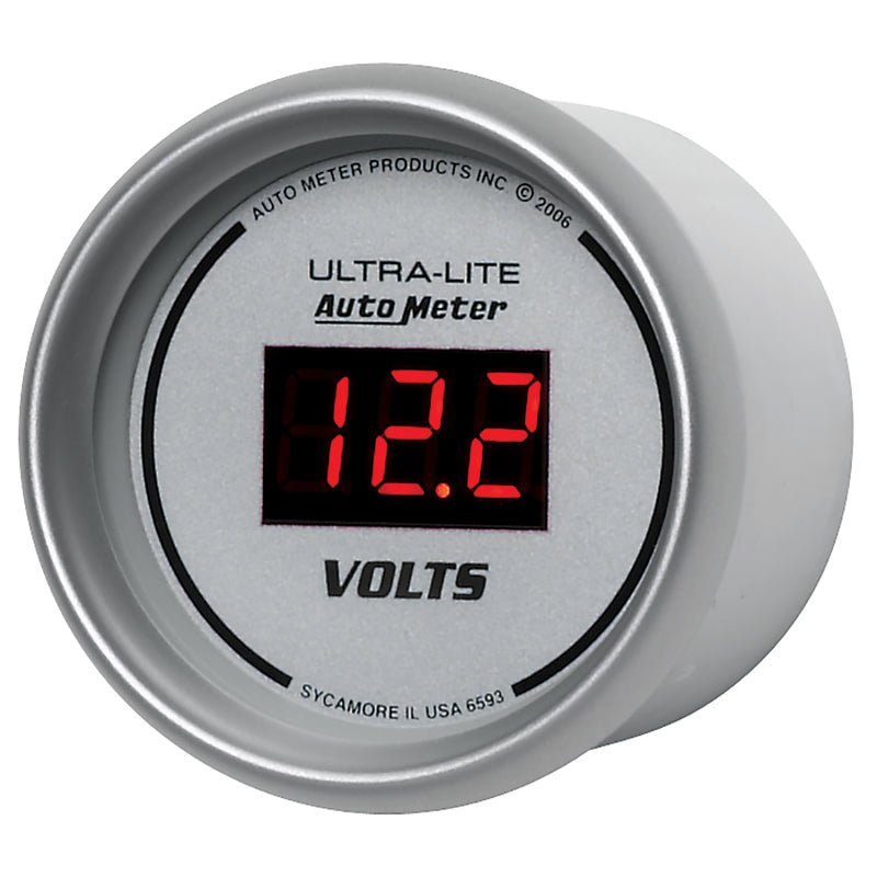 Autometer Ultra-Lite 2-1/16in 8-18 Volts Digital Voltmeter Universal | 6593