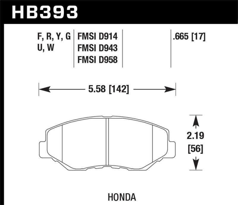 Hawk 15 Honda Accord Race Front DTC-30 Brake Pads | HB393W.665