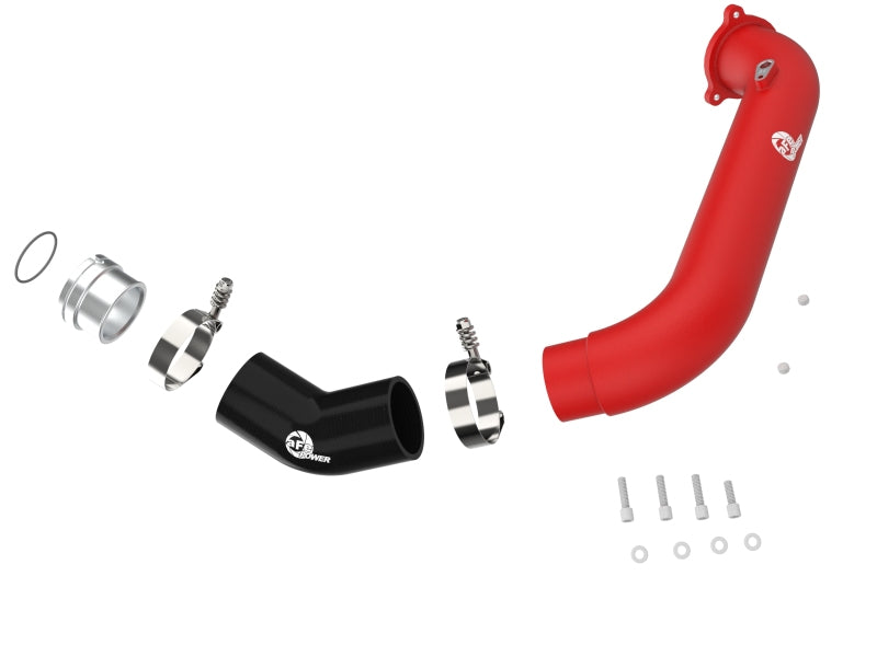 aFe BladeRunner Red 2-3/4in Aluminum Charge Pipe Toyota Supra GR 2021 | 46-20488-R