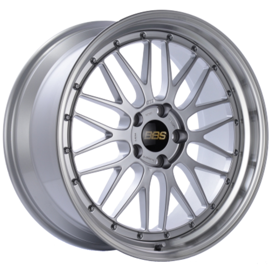 BBS LM 18x10 5x114.3 ET25 Diamond Silver Center Diamond Cut Lip Wheel - 82mm PFS Required