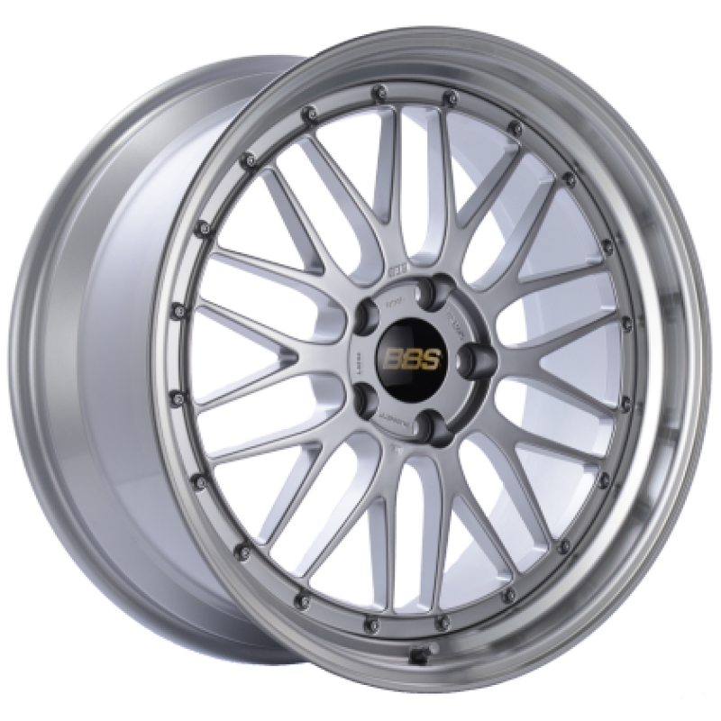 BBS LM 18x8 5x108 ET35 CB67 Diamond Silver Center Diamond Cut Lip Wheel -82mm PFS/Clip Required | LM122DSPK