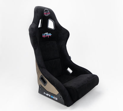 NRG FRP Bucket Seat ULTRA Edition - Large | Black Alcantara/Gold Glitter Back