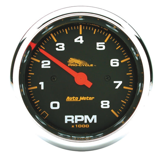 Autometer Pro-Cycle Gauge Tachometer 3 3/4in 8K Rpm 2&4 Cylinder Black Universal | 19300