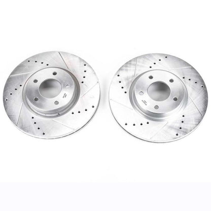 Power Stop Front Evolution Drilled & Slotted Rotors Pair Mazda Mazdaspeed 3 2007-2013 | JBR1315XPR