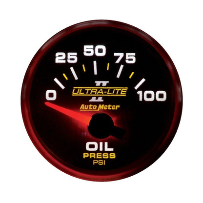 Autometer Ultra-Lite II 52mm 0-100 PSI Electrical Oil Pressure Gauge Universal | 4927