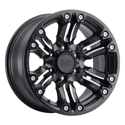 Black Rhino Asagai 17x8.5 5x114.3 ET-18 CB 71.6 Matte Black w/Machined Spoke & Stainless Bolts Wheel