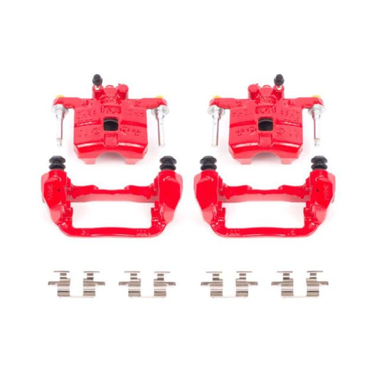 Power Stop 98-03 Subaru Forester Rear Red Calipers w/Brackets - Pair | S2066