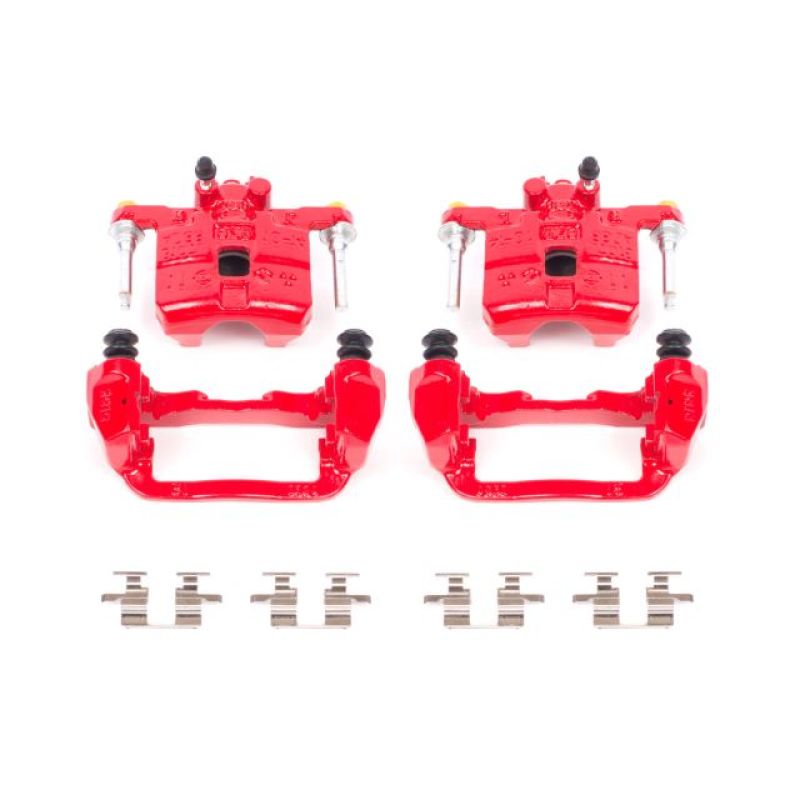 Power Stop 98-03 Subaru Forester Rear Red Calipers w/Brackets - Pair | S2066