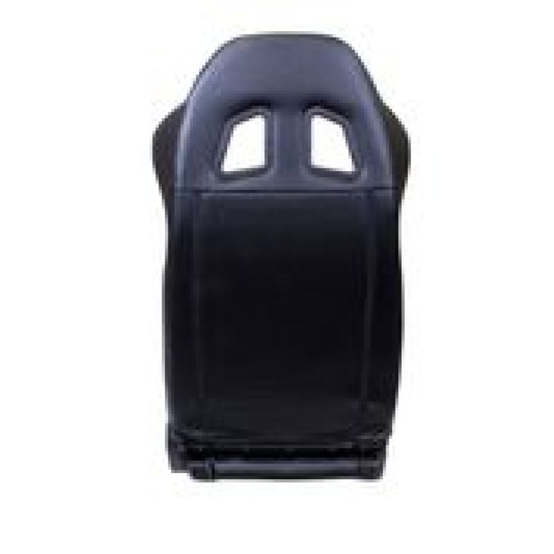 NRG Reclinable Sport Seats | Pair PVC Leather w/NRG Logo - Black w/White Stitching