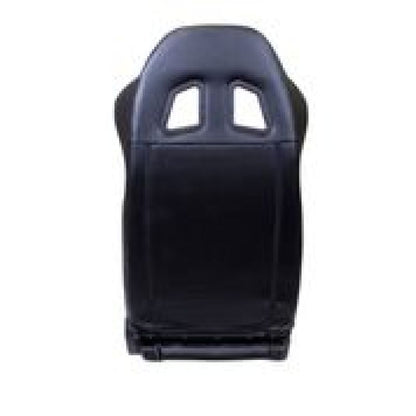NRG Reclinable Sport Seats | Pair PVC Leather w/NRG Logo - Black w/White Stitching