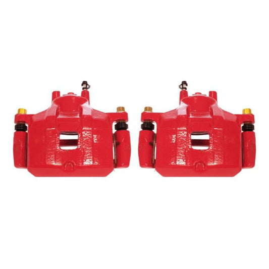 Power Stop Front Red Calipers w/Brackets Pair Mitsubishi Lancer 2008-2017 | S5032C