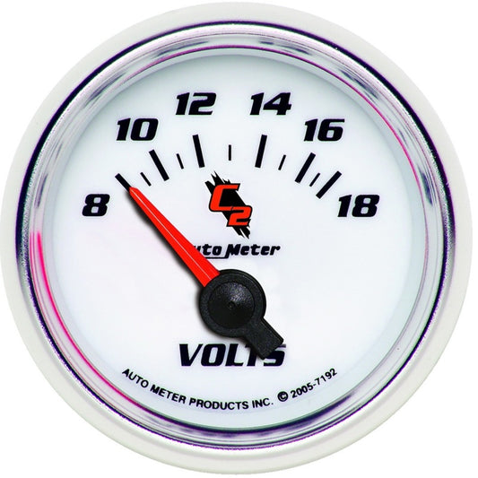 Autometer C2 2-1/16in Electric 18V Voltmeter Gauge Universal | 7192