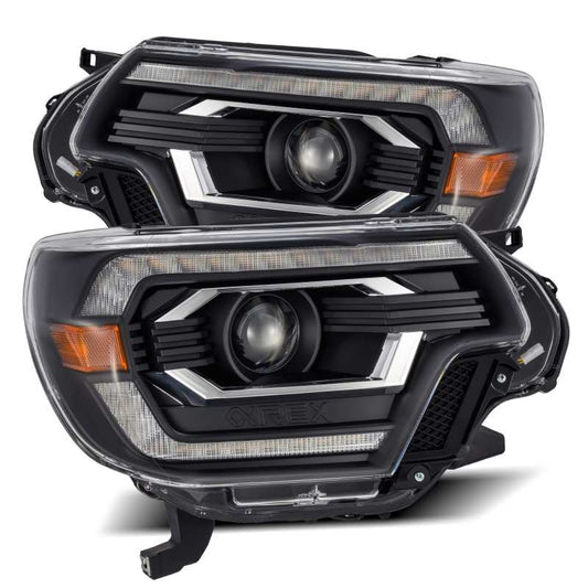 AlphaRex PRO Series Projector Headlights Plank Style Black w/ DRL Toyota Tacoma 2012-2015 | 880749