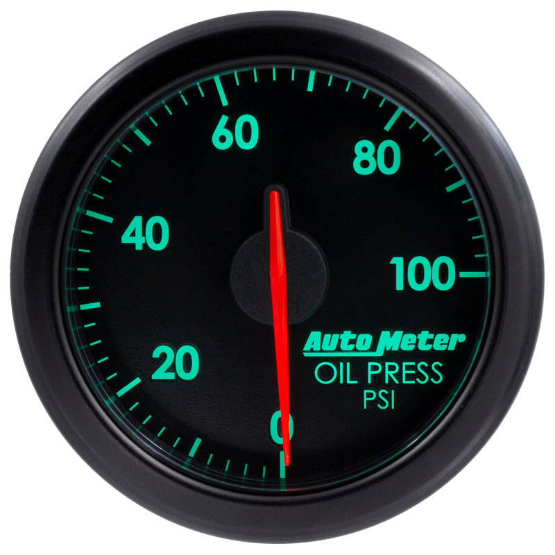 Autometer Airdrive 2-1/6in Oil Pressure Gauge 0-100 PSI Black Universal | 9152-T