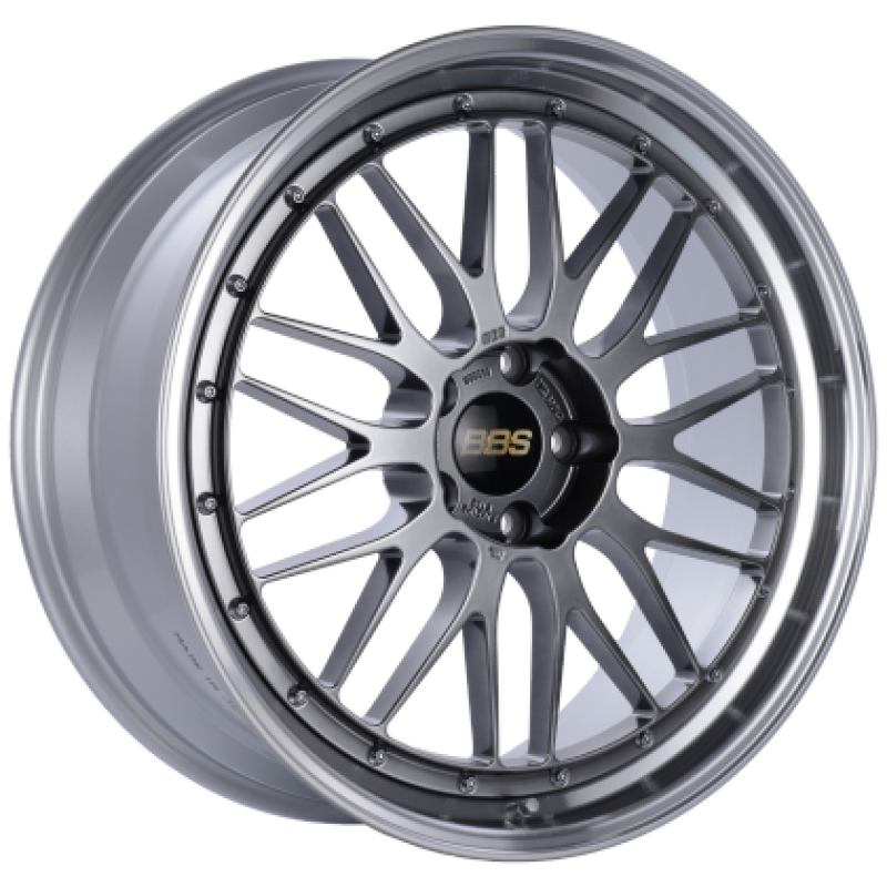 BBS LM 18x9.5 5x114.3 ET38 Diamond Black Center Diamond Cut Lip Wheel - 82mm PFS Required