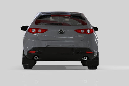 Rally Armor 19-22 Mazdaspeed3 Hatchback UR Black Mud Flap w/ Red Logo | MF61-UR-BLK/RD