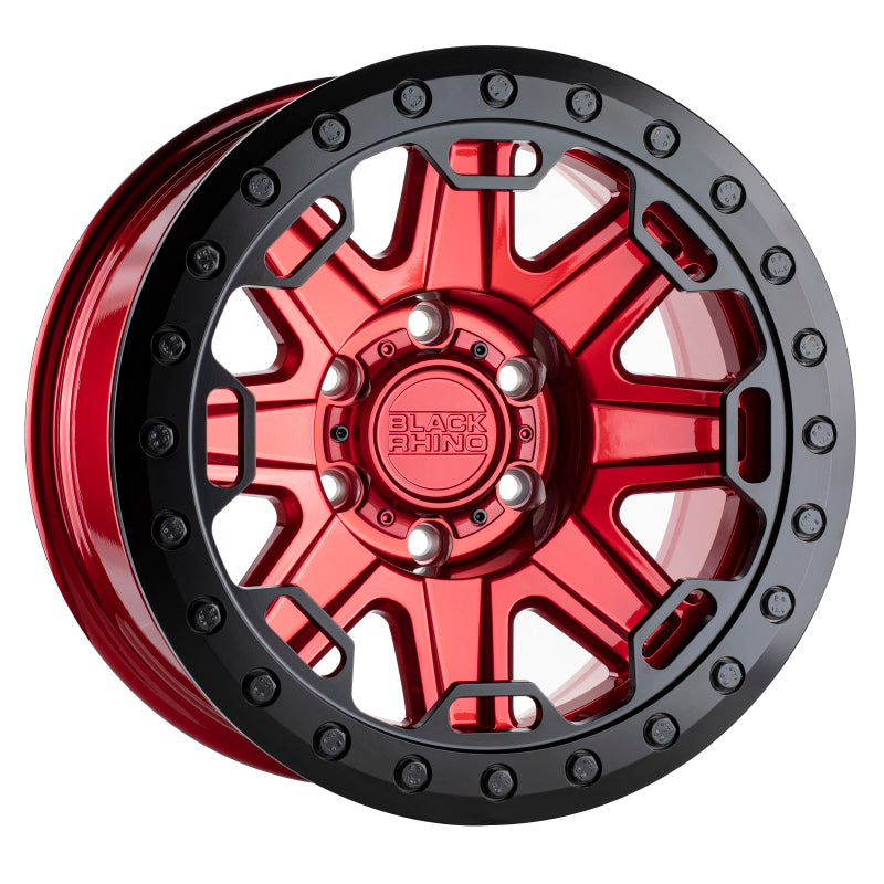 Black Rhino Rift Beadlock 17x8.5 5x114.3 ET-38 CB 71.6 Candy Red w/Black Ring & Black Bolts Wheel