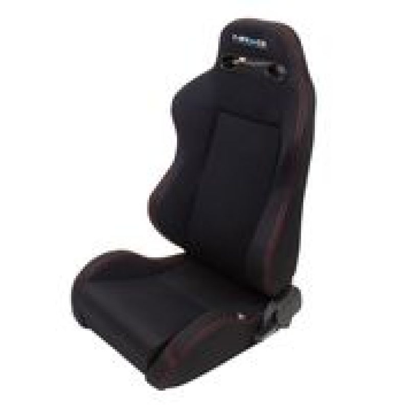 NRG Sport Seats | Pair Type-R Cloth w/NRG Logo - Black w/Red Stitch