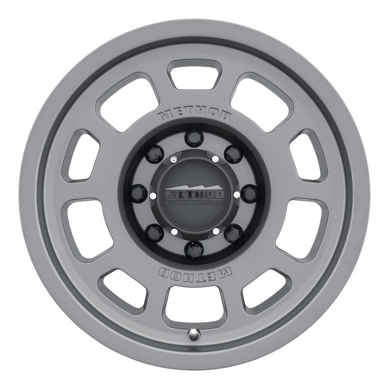 Method MR705 17x8.5 0mm Offset 8x170 130.81mm CB Titanium Wheel | MR70578587800