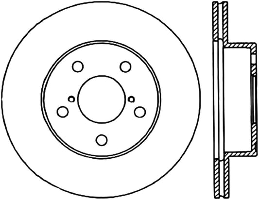 StopTech 92-97 Subaru SVX SportStop Cryo Slotted & Drilled Left Front Rotor