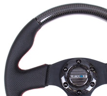 NRG Carbon Fiber Steering Wheel | 315mm Leather Trim w/Red Stitching