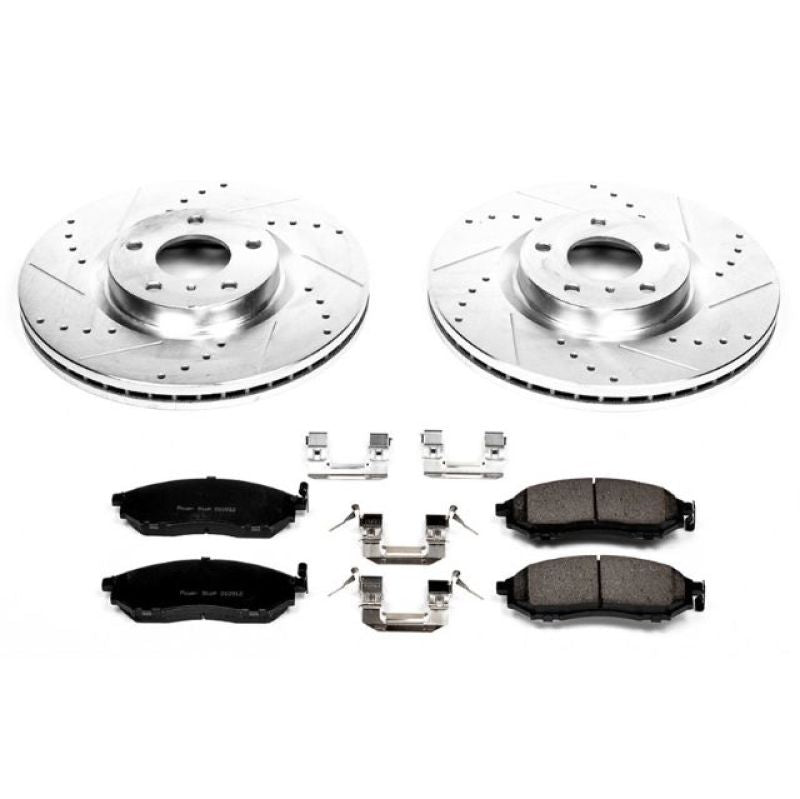 Power Stop Front Z23 Evolution Sport Brake Kit Infiniti M35 2006-2012 / M45 2006-2010 / G35 2005-2008 / EX35 2008-2012 / G25 2011-2012 / G37 2011-2013 / Nissan 350Z 2009+ / 370Z 2009-2019 / Murano 2011-2014 | K112