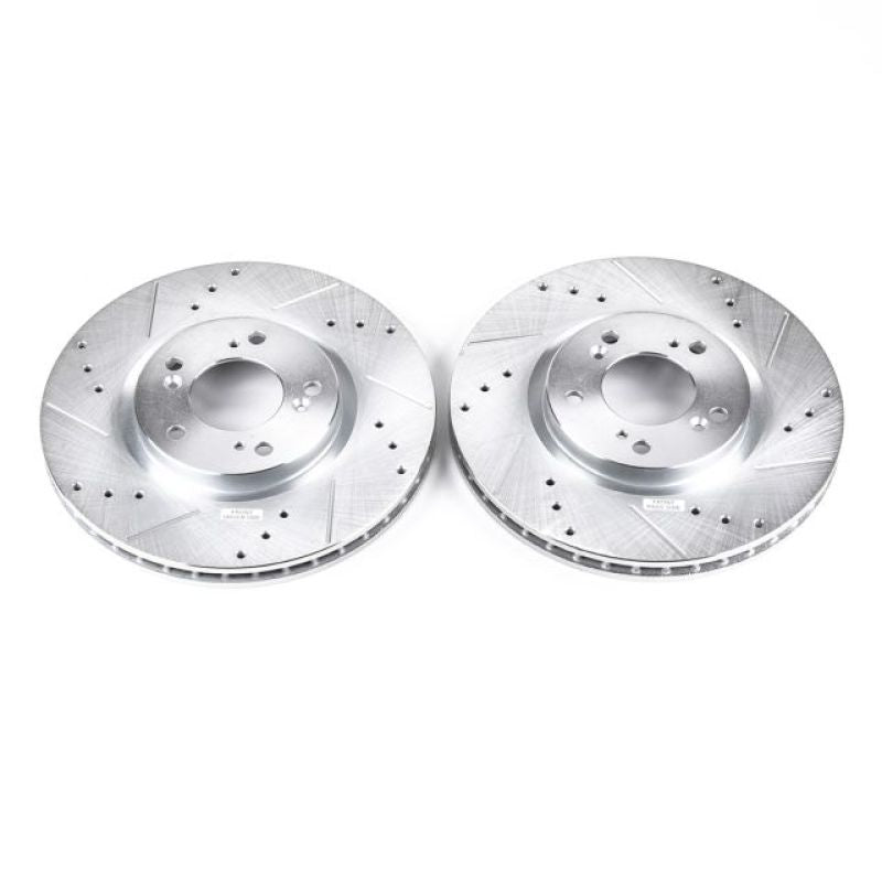 Power Stop Front Evolution Drilled & Slotted Rotors Pair Honda S2000 2000-2009 | JBR914XPR