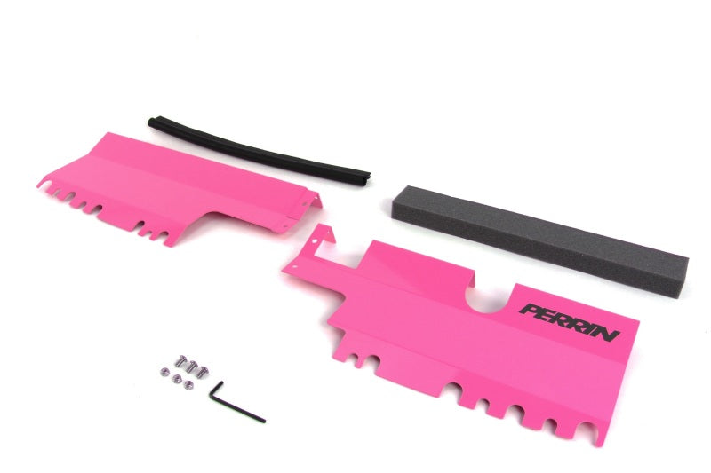 Perrin 15-21 Subaru WRX/STI Without OEM Intake Scoop 2pc Radiator Shroud Hyper Pink | PSP-ENG-512-2HP