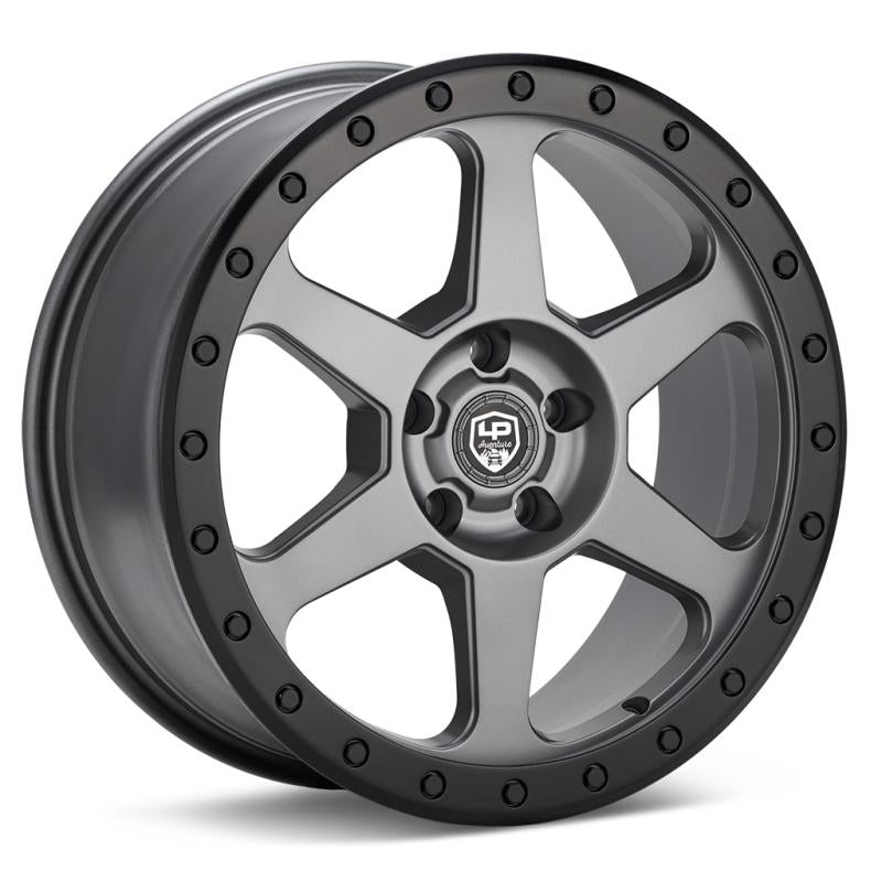 LP Aventure LP3 Wheel 17x8 +20 5x100 Grey w/ Black Ring Universal | LP3L178510020GBR