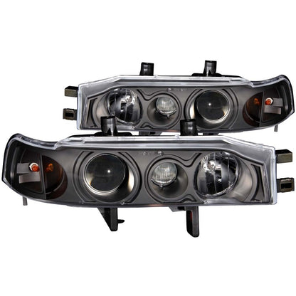 ANZO Projector Headlights w/ Halo Black 1pc Honda Accord 1990-1993 | 121048