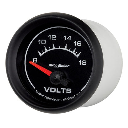 Autometer Euro-Style 2-1/16in 8-18V Short Sweep Electronic Voltmeter Gauge Universal | 5992